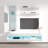 Lomas 63" Modern Floating Wall Mounted Entertainment Center with 16-Color LED Lighting, High Gloss Finish-1737478501