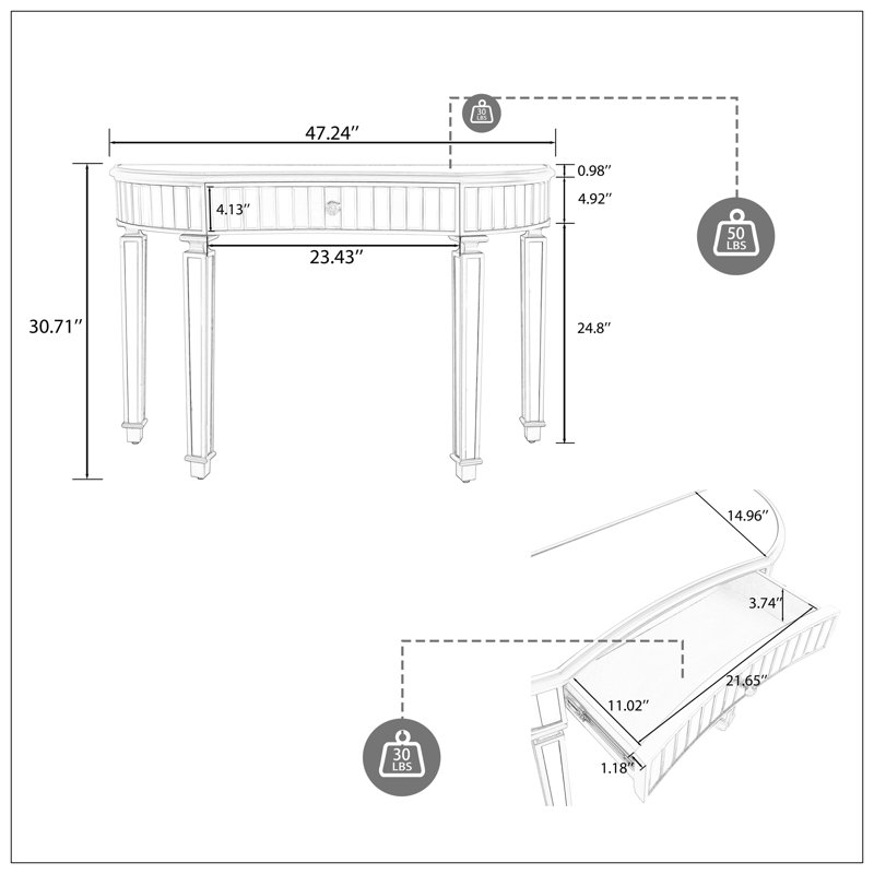 Console pour le salon, Silver