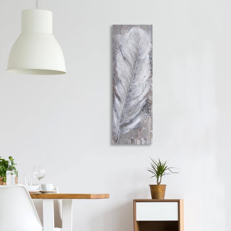 Plume abstraite - peinture panoramique sur toile tendue