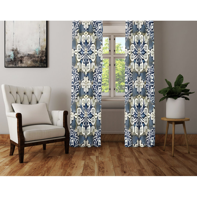 Paire de rideaux semi-transparents en polyester Daryk, L 20 po x L 52 po