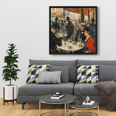 Service - Beige Framed Canvas for Elegant Home Decor