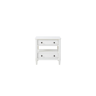 Table de chevet ouverte avec 2 tiroirs