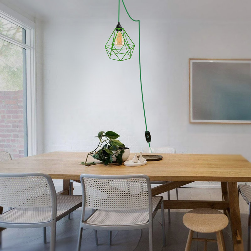 Peggie 1-Light Geometric Pendant, Green