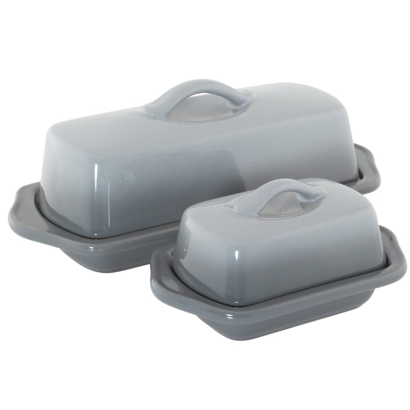 Ensemble de beurrier 2 pièces Biaver, Gris délavé
