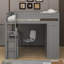 Lit mezzanine double avec placards et bureau-816031750