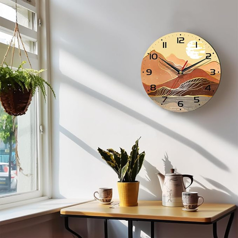 Horloge murale, décoration de cuisine silencieuse de 10 pouces sans tic-tac