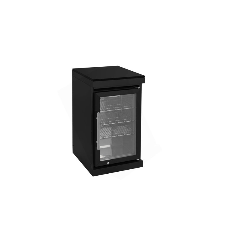 Black Single Door Fridge Cabinet Outdoor Kitchen Islands
