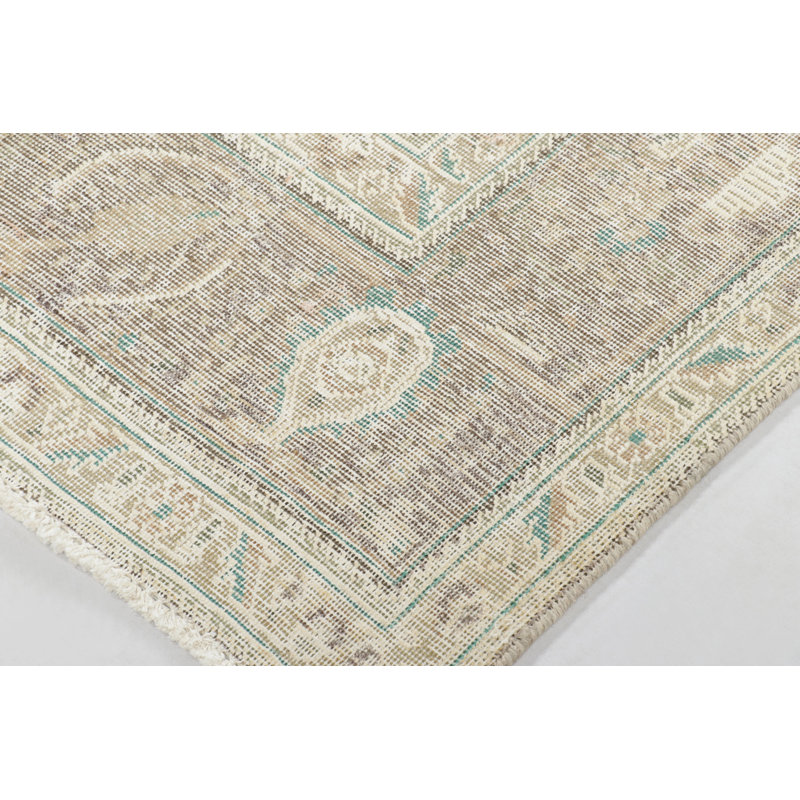 Distressed One-of-a-Kind 8'9X12'4 Hand Knotted Area Rug