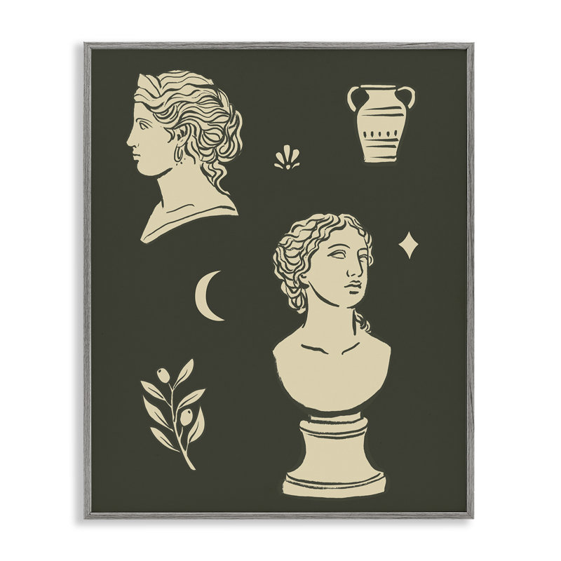 «Minimal Modern Buste Statues», estampe numérique de Victoria Barnes, H 14 po x l 11 po, Estampe numérique Farmhouse