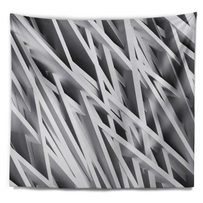 Tapisserie géométrique blanc abstrait