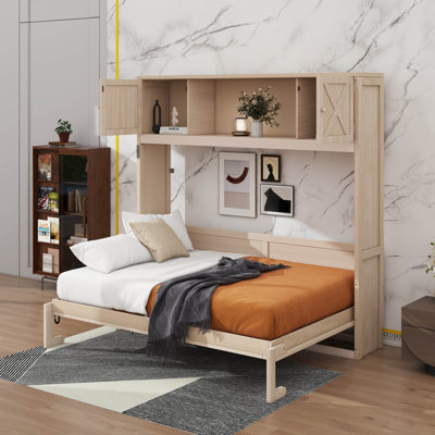 Queen Size Murphy Bed With Storage Cabinets