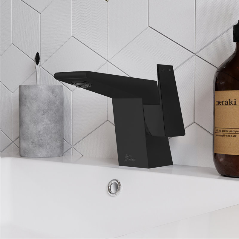 Robinet de salle de bain Carre, Noir mat