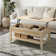 Rattan Lift-Top Coffee Table with Hidden Storage & Open Shelf