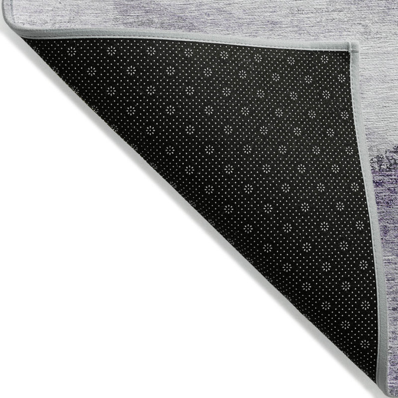 Tapis intérieur lavable abstrait 9 pi x 12 pi gris