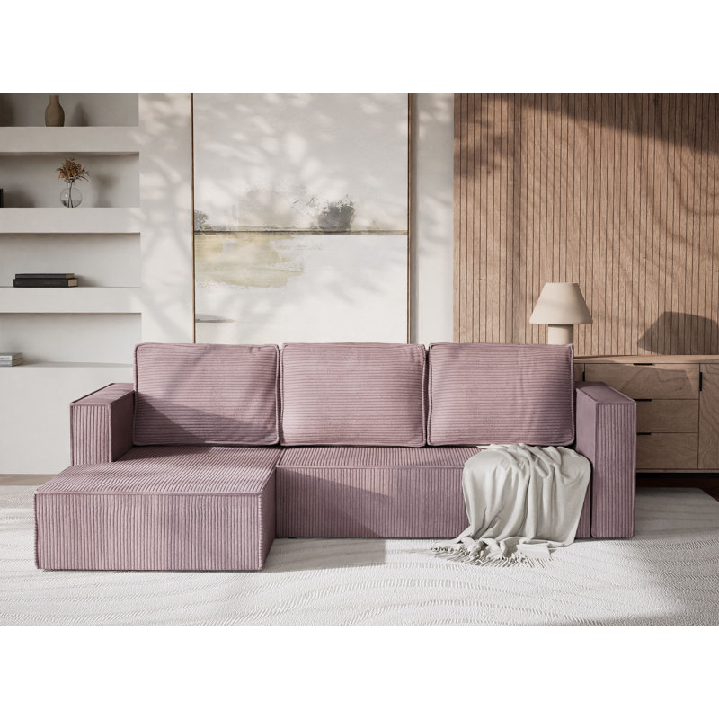 3 Seater Corner Sofa , Purple, Left Hand Facing