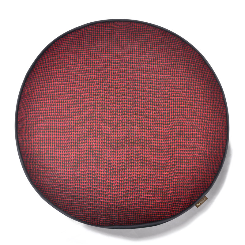 Lit pour chien Houndstooth, Grand (l 42 po x P 42 po x H 5 po), Rouge / Noir