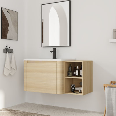 40'' Floating Single Bathroom Vanity with Ceramic Sink