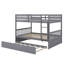 Lit superposé en bois d'hévéa avec lit gigogne extensible, transformable en deux lits séparés-241177296