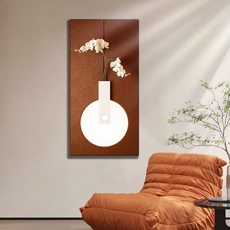 Peinture décorative rétro en grès à lumière DEL, H 39,37 po x l 19,69 po x P 1,57 po