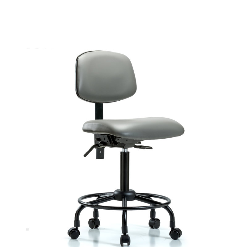 Chaise de travail Lashaunda, Non, Gris clair, Roulettes
