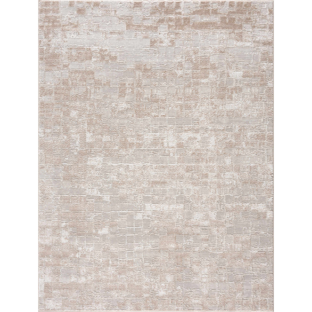 Straten Abstract Design Modern Cream/Beige Area Rug 17 Stories Rug 