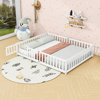 Queen Size Floor Bed With Rails And Door