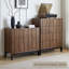 Armoire d'appoint moderne en bois manufacturé de couleur noyer noir-618551196