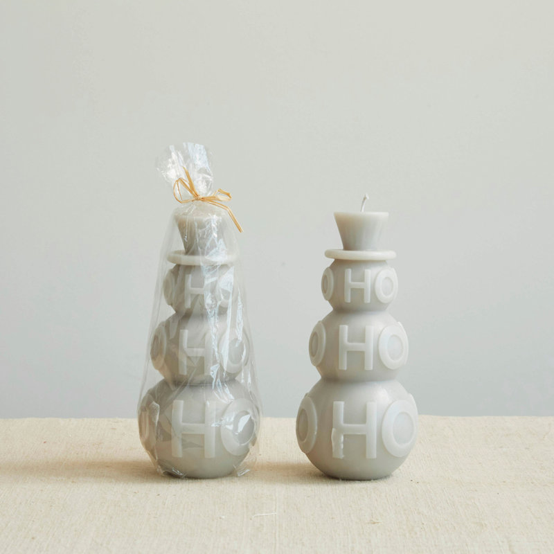 Bougie bonhomme de neige bonhomme de neige, Gris