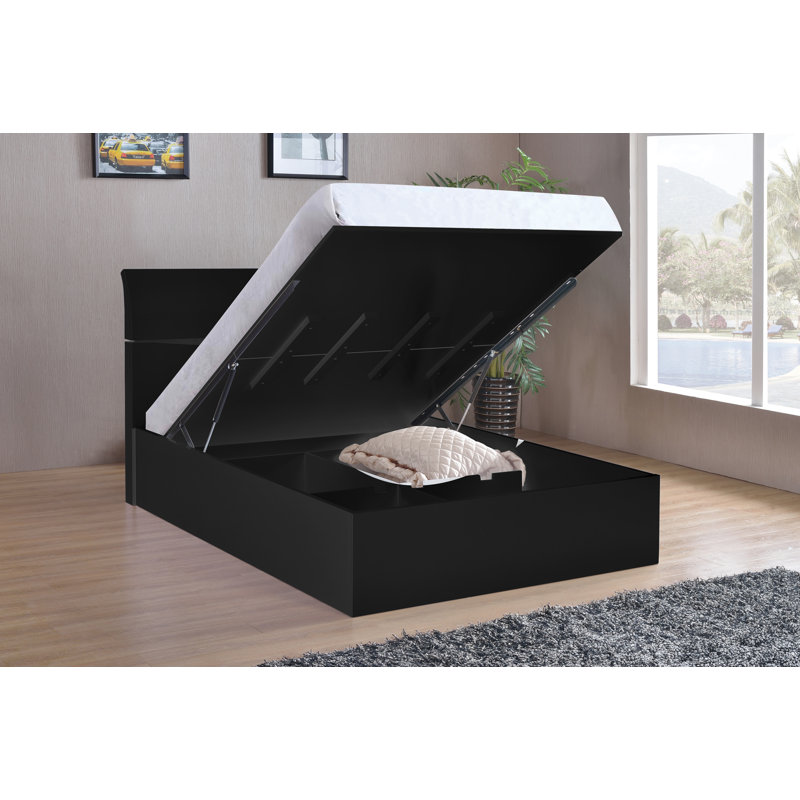 Merlemont Ottoman Storage Bed, Black, Double (4'6)