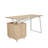 Regeani Solid Wood Steel Computer Desk