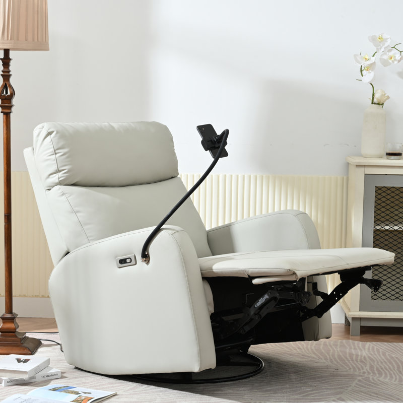 Fauteuil inclinable en bois - Fauteuil inclinable et oscillant électrique de style contemporain, gris Rock Motion à 30 °