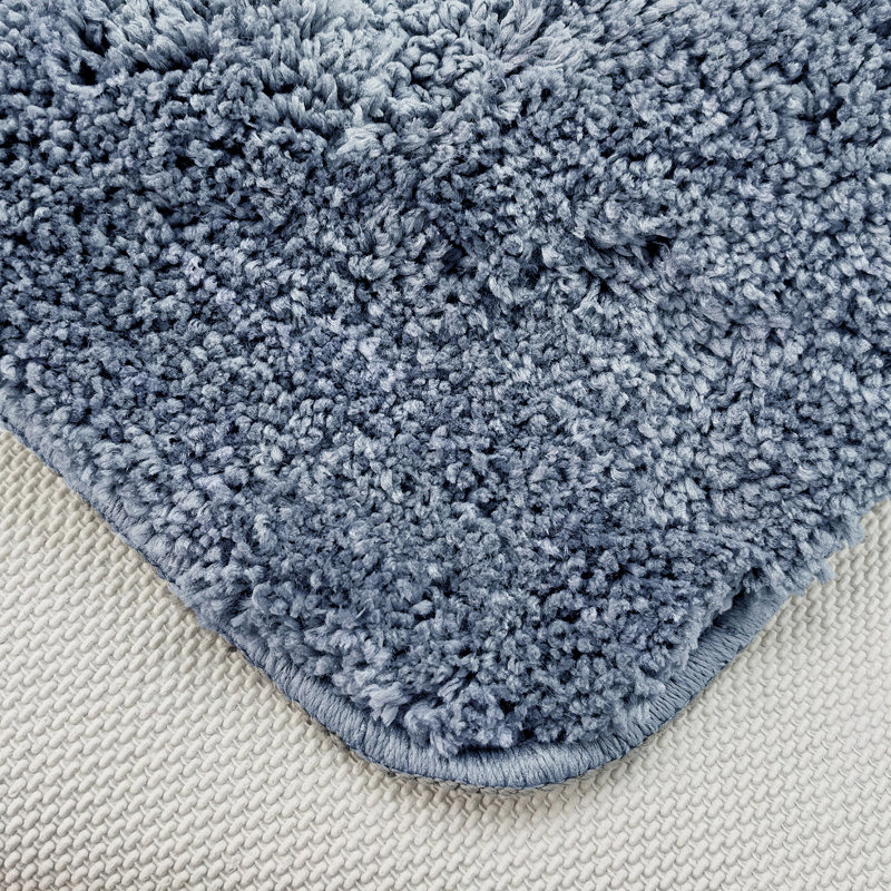 Chenille Soft High Density Anti Slip Linear Bath Mat Set, Ocean