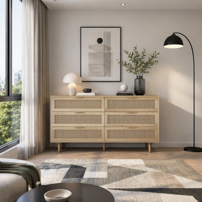 Ayanna 6 Drawer Rattan Storage Dresser