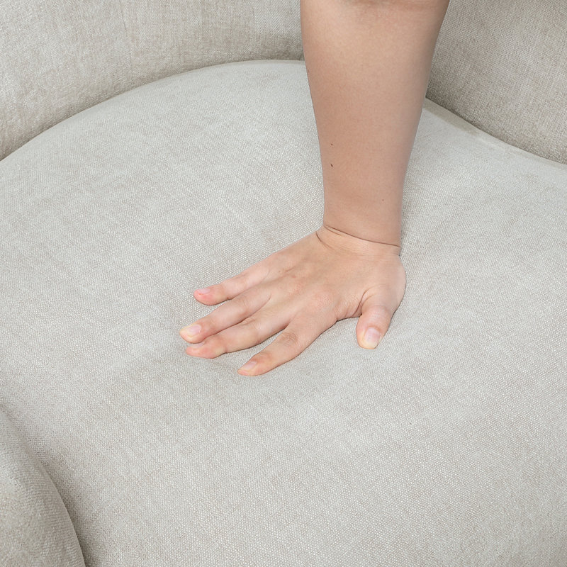 Perlas 26.5" Modern & Contemporary Accent Chair with Textured Fabric Upholstery, Button-Tufted Back & Solid Wood Legs