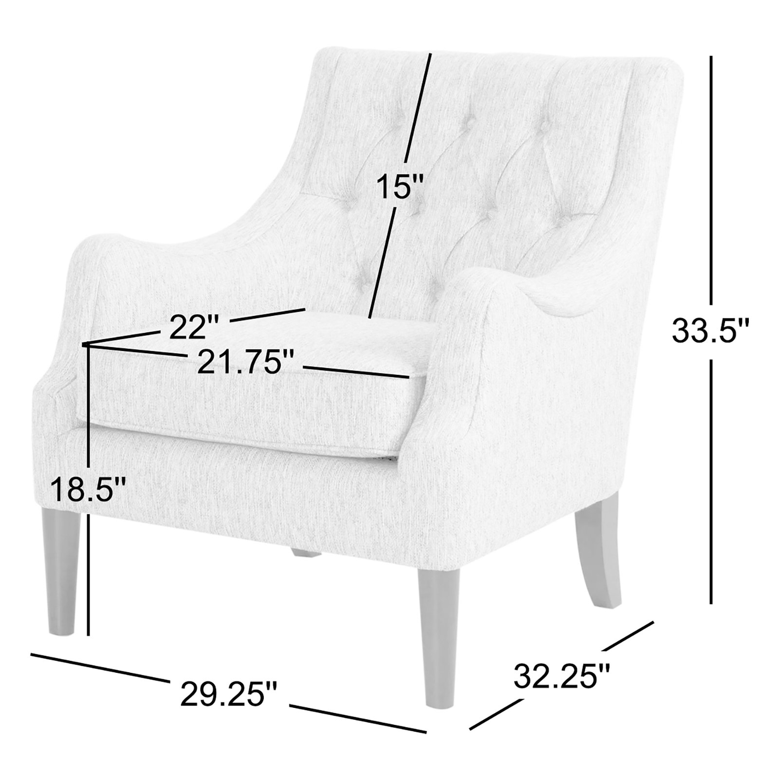 Anatonia Wingback Chair, Gray