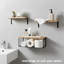 Harbour Housewares Floating Shelves with Wire Storage Basket