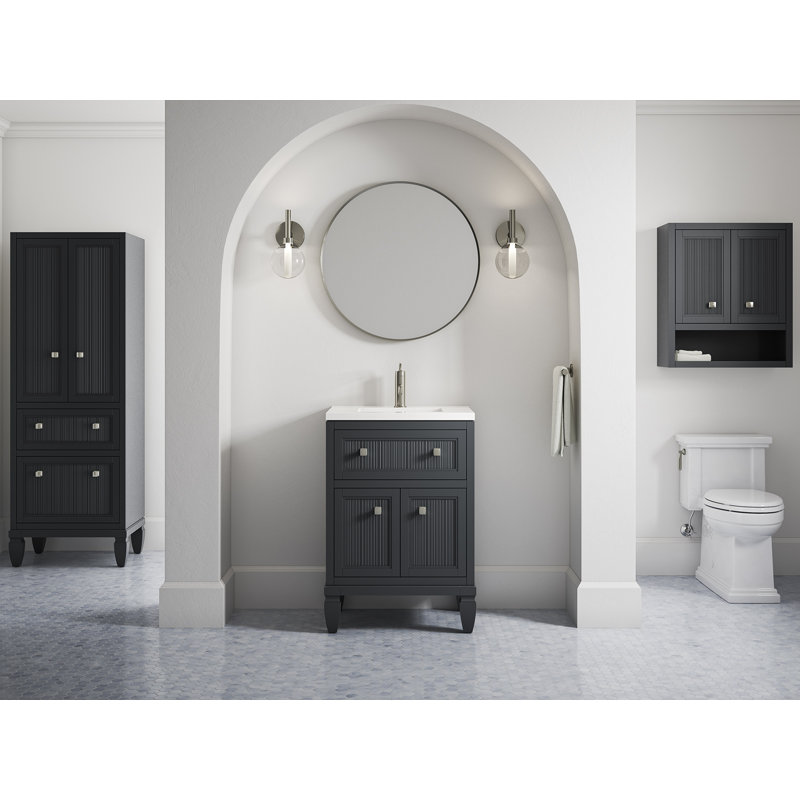 Hearthaven 28" x 24" Wall Cabinet, Slate Gray