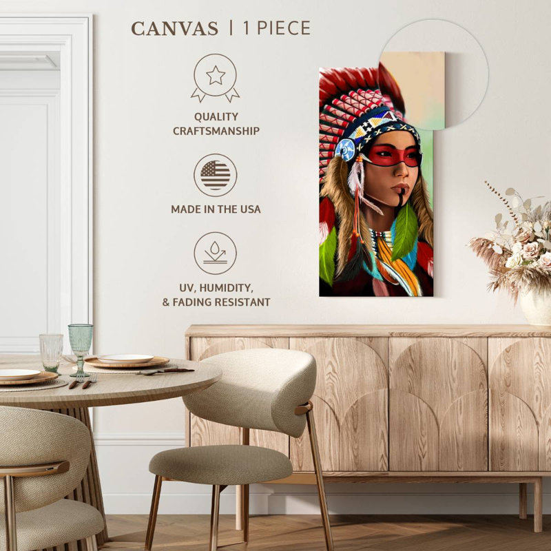 Stunning Native American, 42" H x 21" W