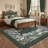Zebra Green Washable Rugs 9X12 For Playroom Vintage Jungle Woodland Forest Safari Animal Print Rug Low Pile Botanical Kids Rugs For Living Room Kitchen Nursery Room-1222094106-1222094109