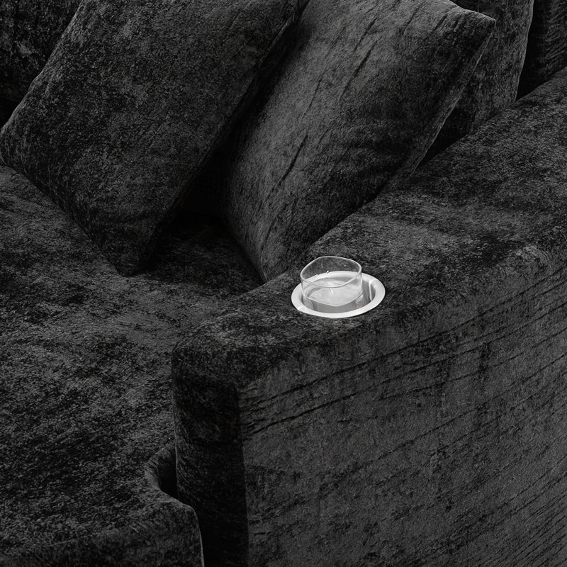 Canapé de chaise longue à compression complète, Noir