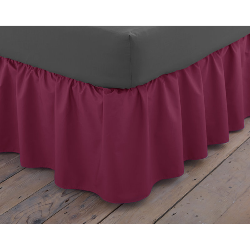 Margret Ruffled Bed Skirt, Burgundy, Single (3')