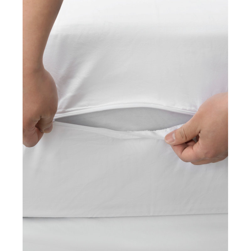 Protège-matelas 100% coton respirant, bloque les acariens, le pollen et les squames d'animaux, Simple, 9"