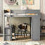 Lit mezzanine gris moderne avec placards, 2 bureaux et une armoire - Option 2 lits simples pleine grandeur avec option d'économie d'espace-2001209159-2001209157