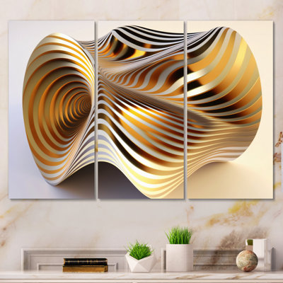 3 pièces Op-Art Retro Gold