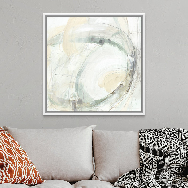 Reproduction d’art, "conjecture I" par June vess, H 32 po x l 32 po x 1,75 po, Cadre blanc
