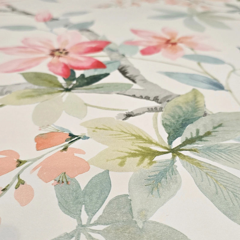 Papier peint botanique avec branches vertes et branches vertes