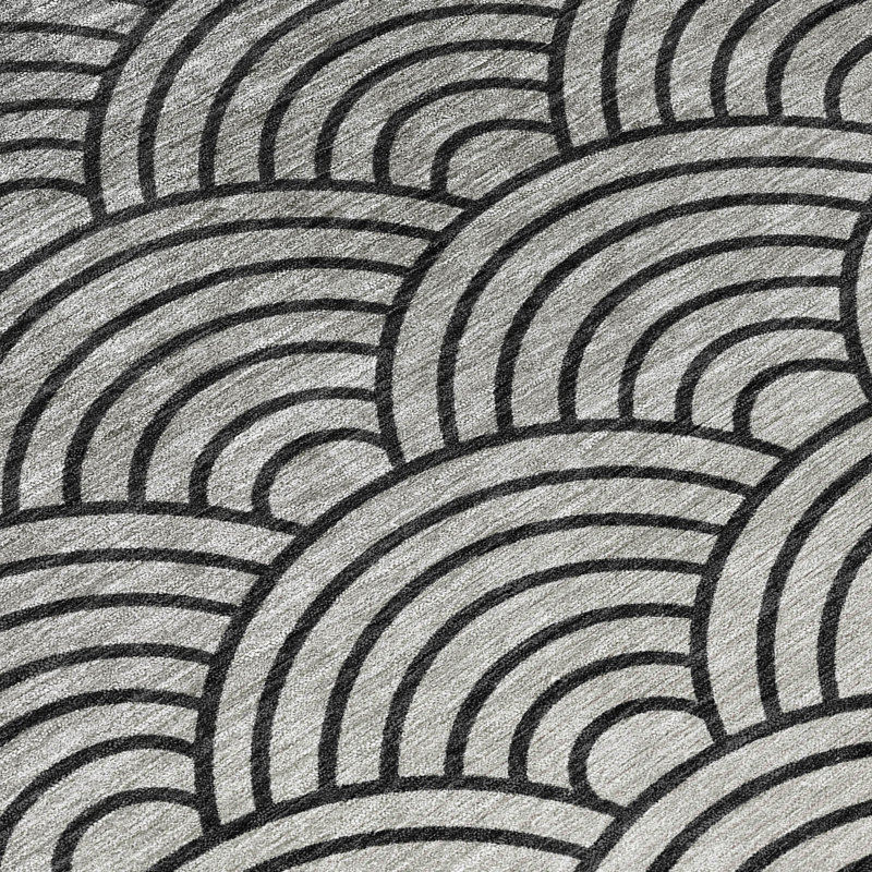 Machine Washable Indoor/Outdoor Kugler ACN2414 Geometric Rug, Rectangle 3' x 5'