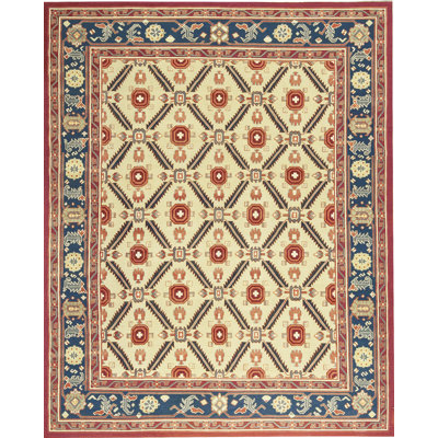 Hand-Knotted High-Quality Gold and Blue Area Rug