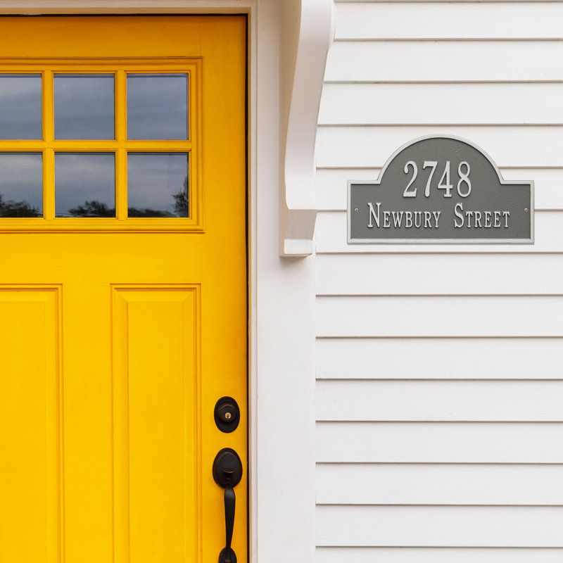 2-Line Wall Address Plaque, Pewter and Silver, Yes