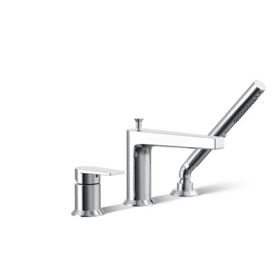 Robinet de baignoire romaine monocommande à fixation sur le comptoir avec inverseur Taut